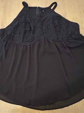 Black Lace Sleeveless Blouse